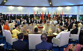 Within the framework of the eighth BRICS summit (October 16, 2016 - Goa, India) Russian President Vladimir Putin took part in a meeting of leaders of BRICS member states with delegation heads from member states of the Bay of Bengal Initiative for Multi-Se